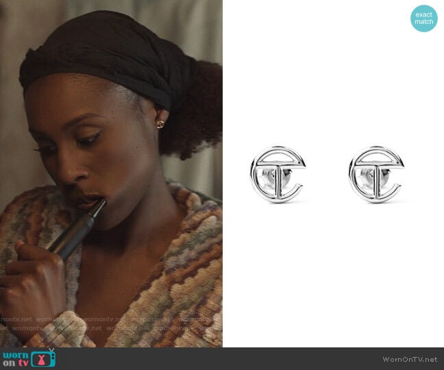 Telfar Logo Stud Earring worn by Issa Dee (Issa Rae) on Insecure