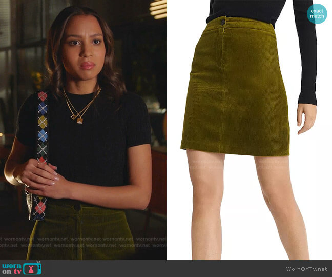 The Kooples Corduroy Mini Skirt worn by May Grant (Corinne Massiah) on 9-1-1