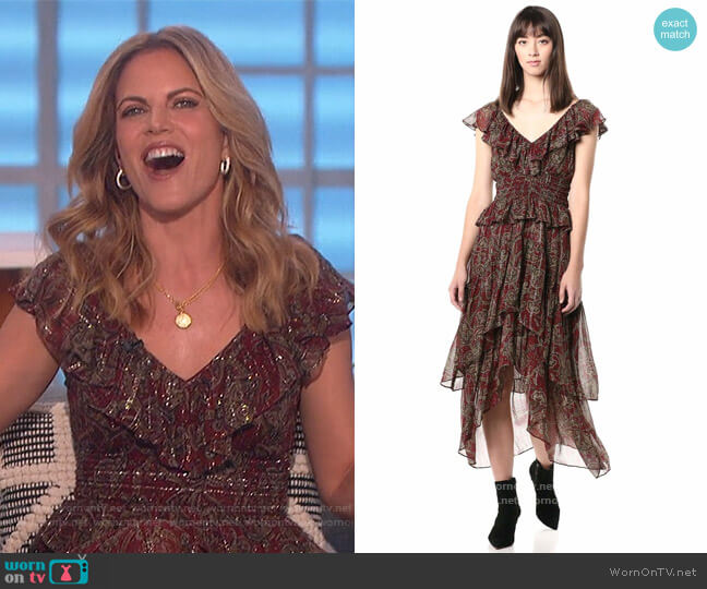 The Kooples Layered Maxi Dress worn by Natalie Morales on The Talk
