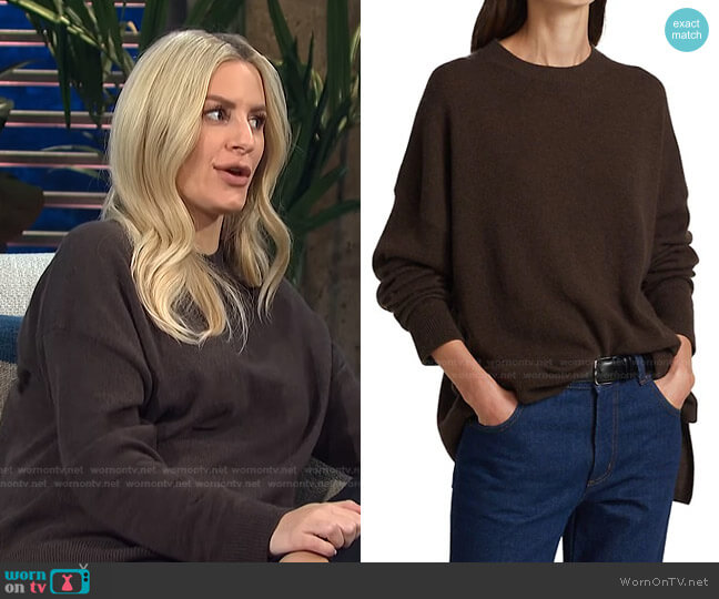 The Row Candelo Cashmere Top worn by Morgan Stewart on E! News