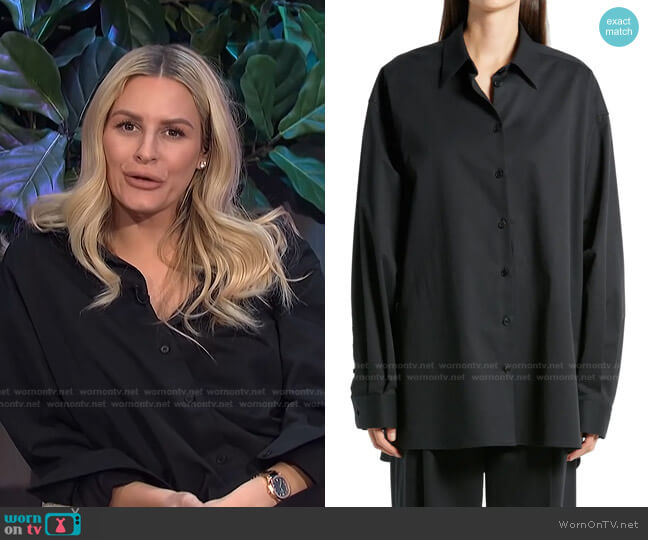 The Row Luka Blouse worn by Morgan Stewart on E! News