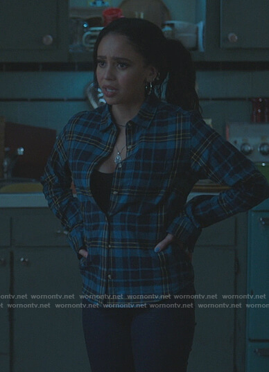 Toni’s blue plaid shirt on Riverdale