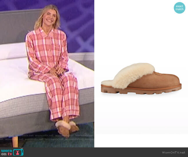 Ugg Coquette Shearling Mule Slipper worn by Amanda Kloots on The Talk