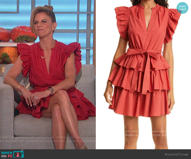 Ulla Johnson Honoria Ruffle Cotton Poplin Dress worn by Natalie Morales on The Talk