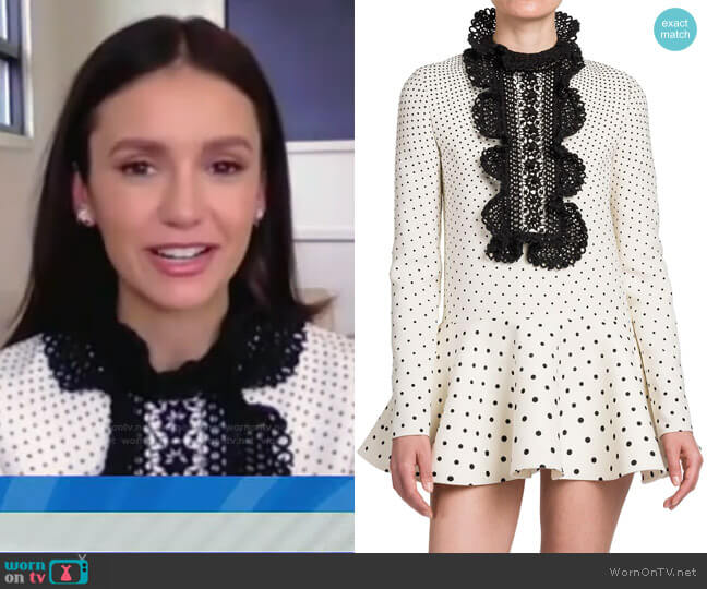 Valentino Embroidered Neck Mini-Dress