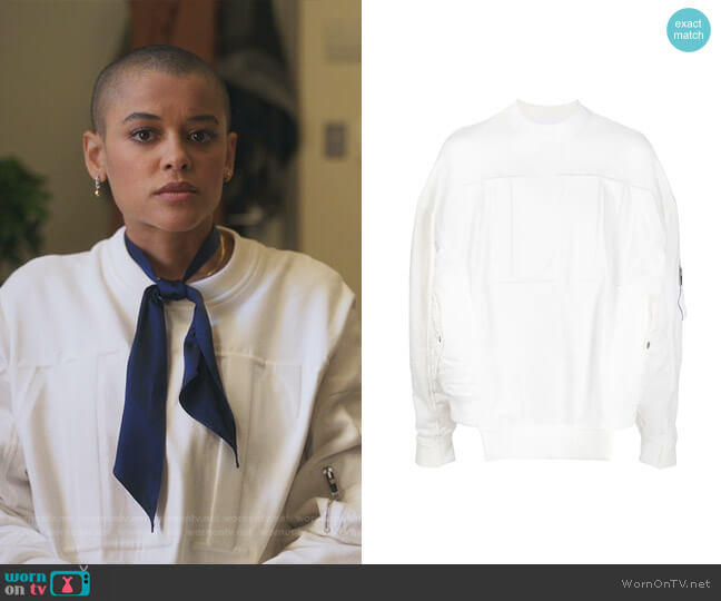 Valentino VLTN-embossed Sweatshirt worn by Julien Calloway (Jordan Alexander) on Gossip Girl