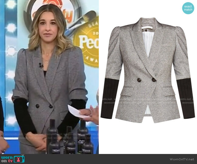 Veronica Beard Bayard Knit-Sleeve Dickey Jacket