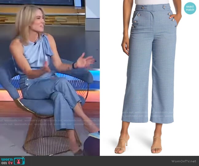 Veronica Beard Hunter Cropped Plaid Pants worn by Amy Robach on Good Morning America