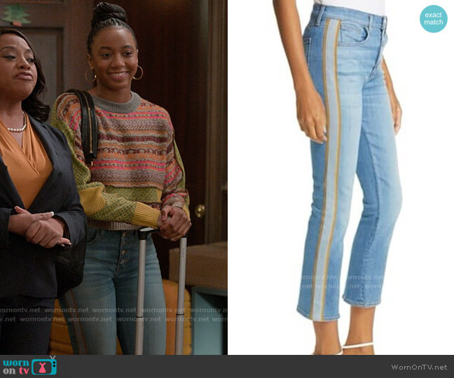 Veronica Beard Carolyn Baby Boot Jean worn by Whitney Chase (Alyah Chanelle Scott) on The Sex Lives of College Girls