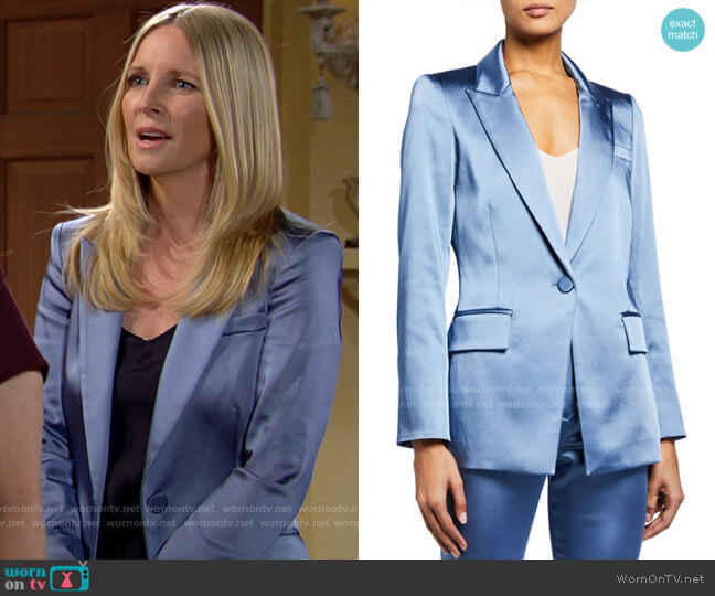 Veronica Beard Medi Satin Jacket worn by Christine Blair Williams (Lauralee Bell) on The Young and the Restless