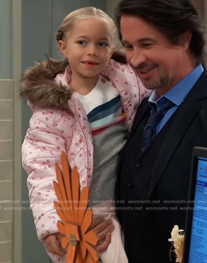 Violet’s pink heart puffer jacket on General Hospital
