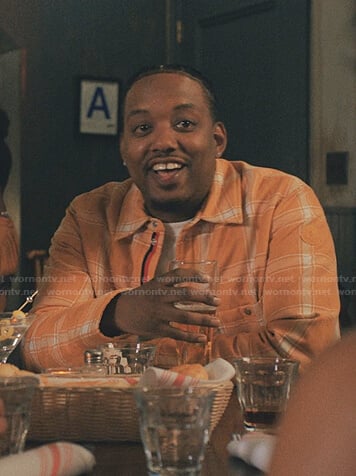 Yogi’s orange plaid shirt on Love Life
