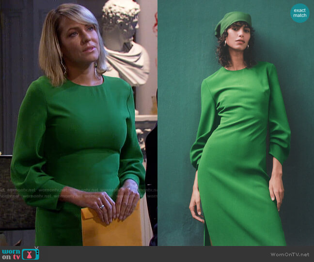 Zara Ruched Midi Dress worn by Nicole Walker (Arianne Zucker) on Days of our Lives