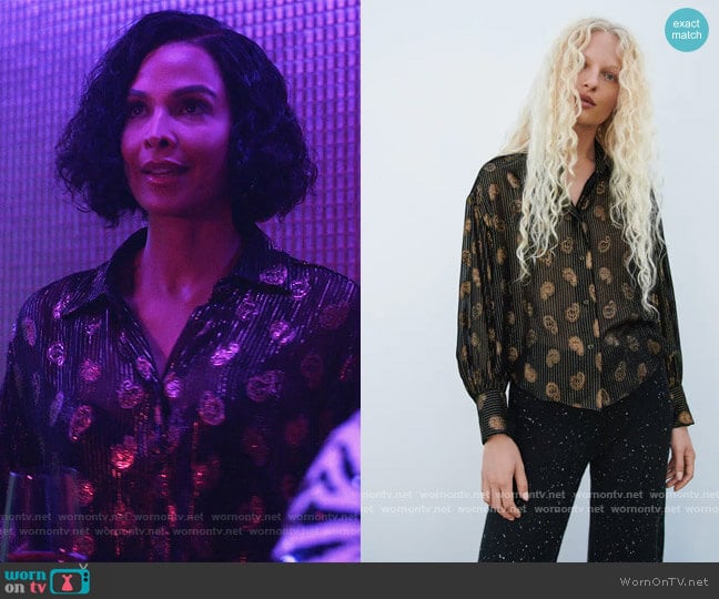 Zara Voluminous Shimmer Blouse