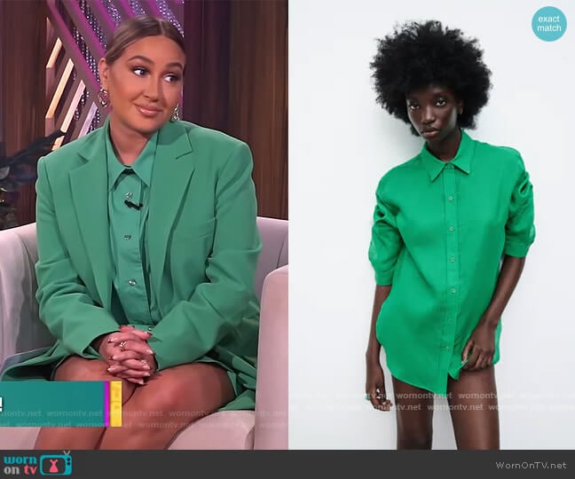 Zara Linen Shirt worn by Adrienne Houghton on The Real