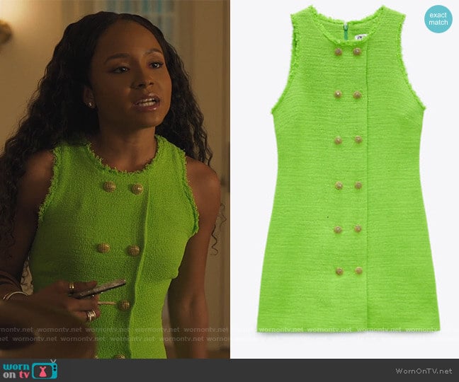 Zara Textured Weave Dress worn by Lauren Dupont (Rhyon Nicole Brown) on Our Kind of People