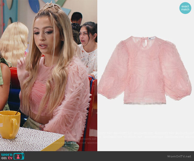 Zara Tulle Top worn by Daisy (Haskiri Velazquez) on Saved By The Bell