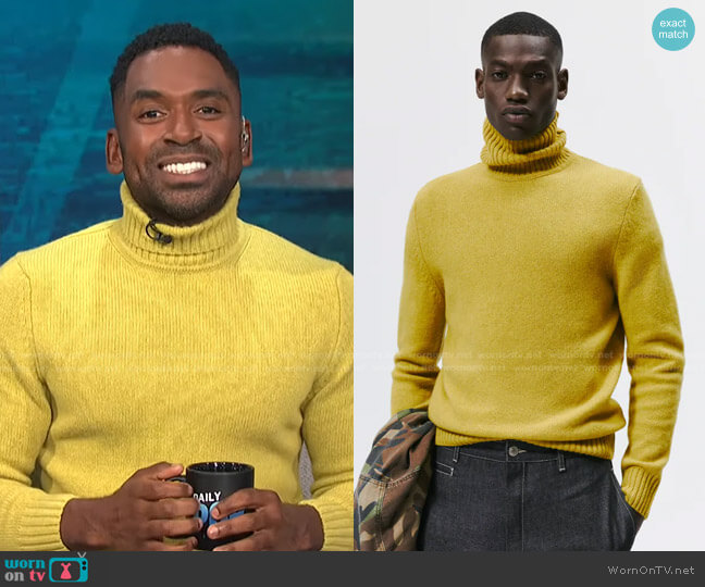 Zara Wool Blend Sweater worn by Justin Sylvester on E! News