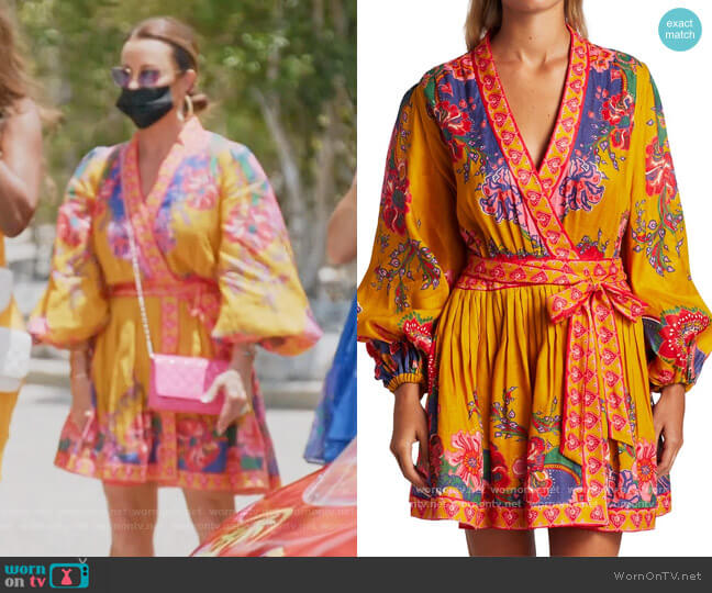 Zimmermann Lovestruck Wrap Mini Dress worn by Kyle Richards on The Real Housewives Ultimate Girls Trip