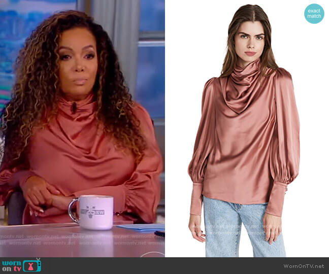 Zimmermann Cowl Blouse worn by Sunny Hostin on The View