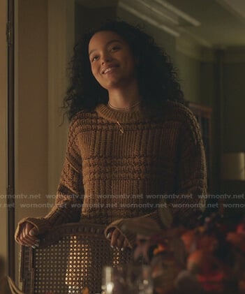 Zoya’s brown plaid sweater on Gossip Girl