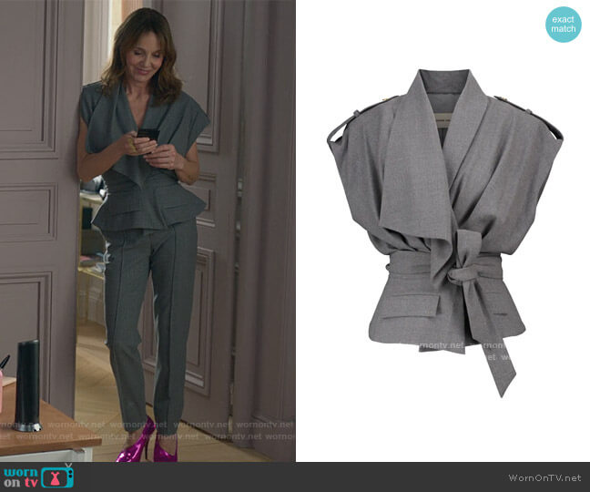 Alexandre Vauthier Stretch Wool Vest worn by Sylvie (Philippine Leroy-Beaulieu) on Emily in Paris