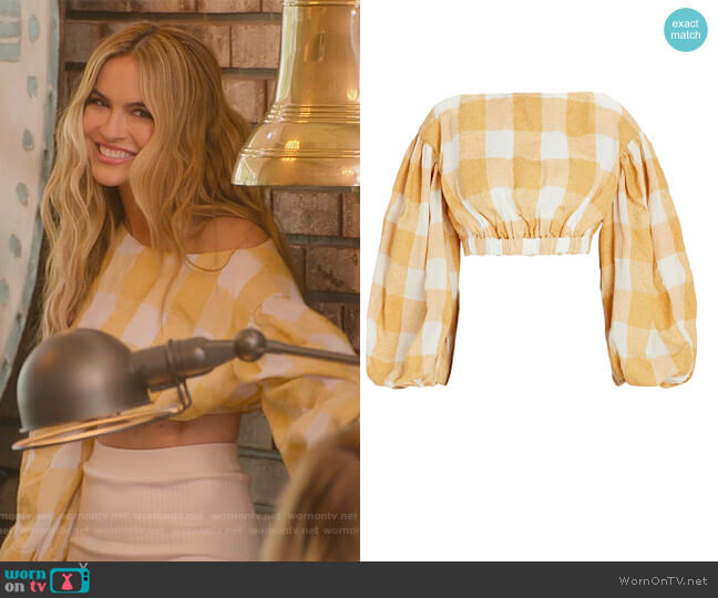 Acler Sutherland Gingham Crop Top worn by Chrishell Stause on Selling Sunset