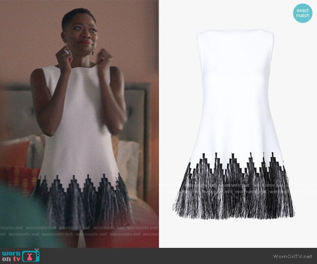 Alaia Raphia Frange Dress worn by Molly Carter (Yvonne Orji) on Insecure