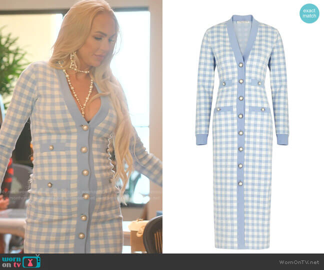 Alessandra Rich Gingham Long Sleeve Dress worn by Christine Quinn on Selling Sunset
