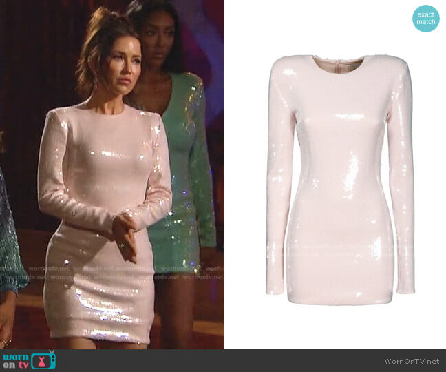 Alexandre Vauthier Shiny Sequin Mini Dress worn by Kaitlyn Bristowe on The Bachelorette