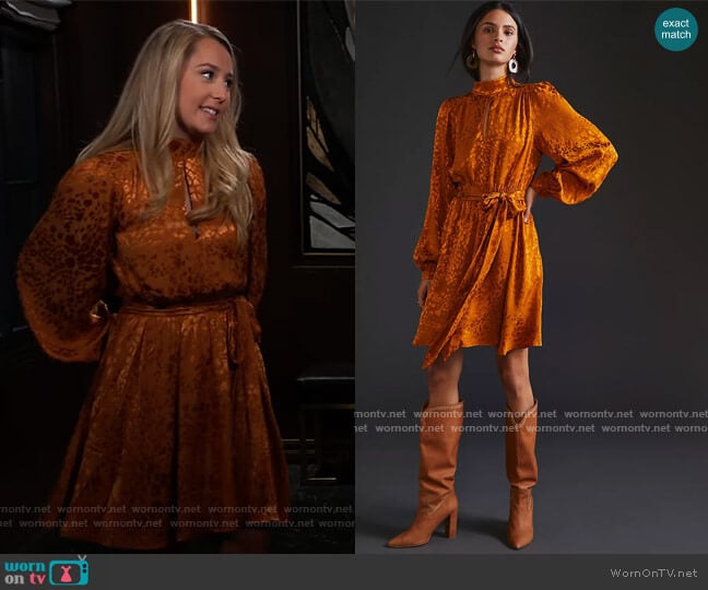 Anthropologie Jacquard Mini Dress worn by Josslyn Jacks (Eden McCoy) on General Hospital
