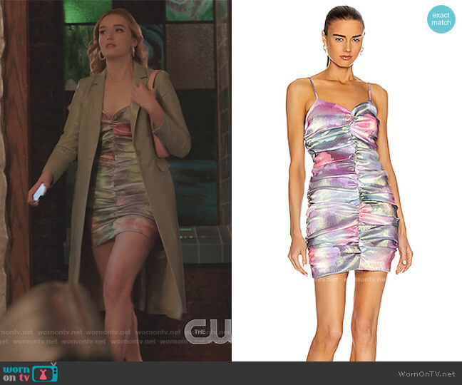 Area Ruched Mini Dress worn by Kirby Anders (Maddison Brown) on Dynasty