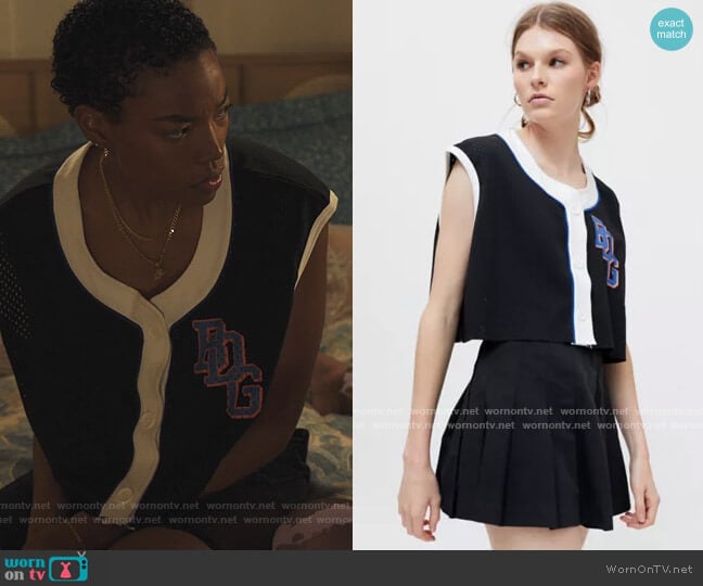 BDG Malone Mesh Button-Front Vest