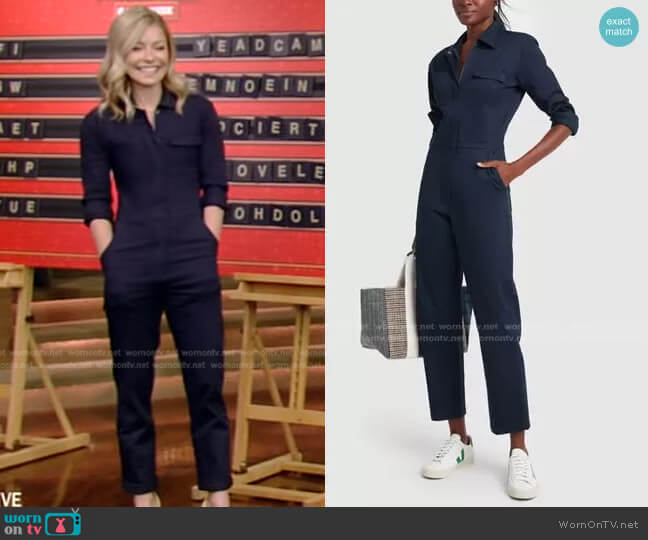 Rivet Utility Bigwig Jumpsuit worn by Kelly Ripa on Live with Kelly and Mark