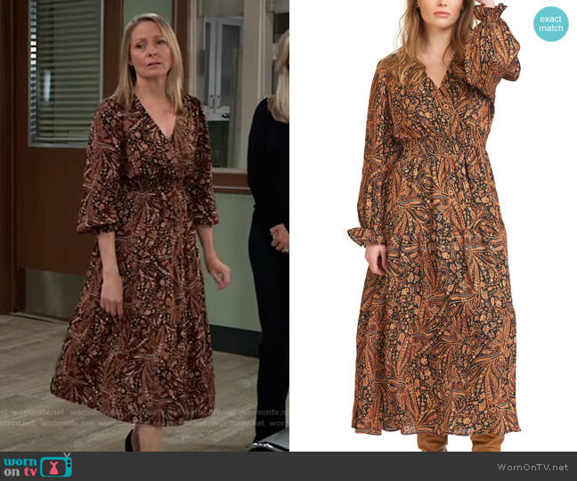 Black Tape Paisley-Print Maxi Dress