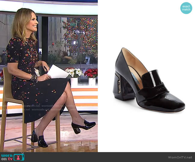 Prada Block Heel Loafer Pump worn by Savannah Guthrie on Today