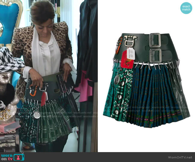 Chopova Lowena Pleated Mini Skirt In Green worn by Mary Cosby on The Real Housewives of Salt Lake City