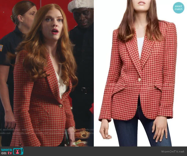 L'Agence Chamberlain Houndstooth Blazer worn by Taylor Kelly (Megan West) on 9-1-1