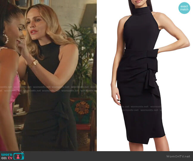 Chiara Boni La Petite Robe Halter Ruffle Midi Dress worn by Laura Baker (Monet Mazur) on All American