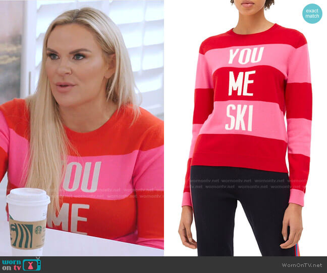 Chinti and Parker You Me Ski Cashmere Intarsia Sweater worn by Heather Gay on The Real Housewives of Salt Lake City