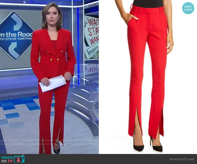 A.L.C. Conway Front Slit Pants worn by Margaret Brennan on CBS Evening News