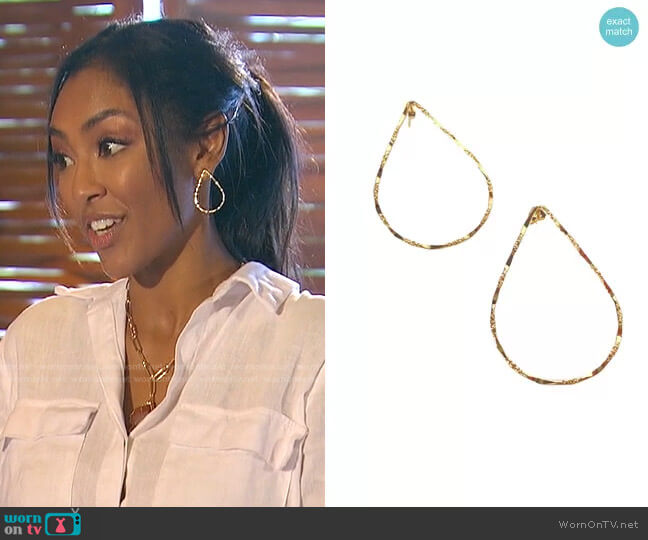 Brevani Diamond Paperclip Link Earrings worn by Tayshia Adams on The Bachelorette