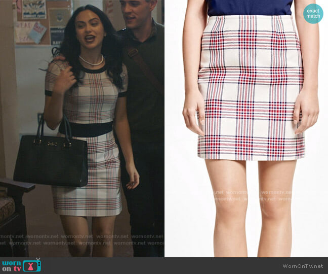Brooks Brothers Cotton Large Plaid Skirt worn by Veronica Lodge (Camila Mendes) on Riverdale