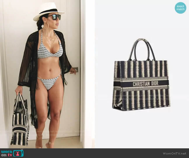 Dior Customized Book Tote Bag worn by Melissa Gorga on The Real Housewives Ultimate Girls Trip