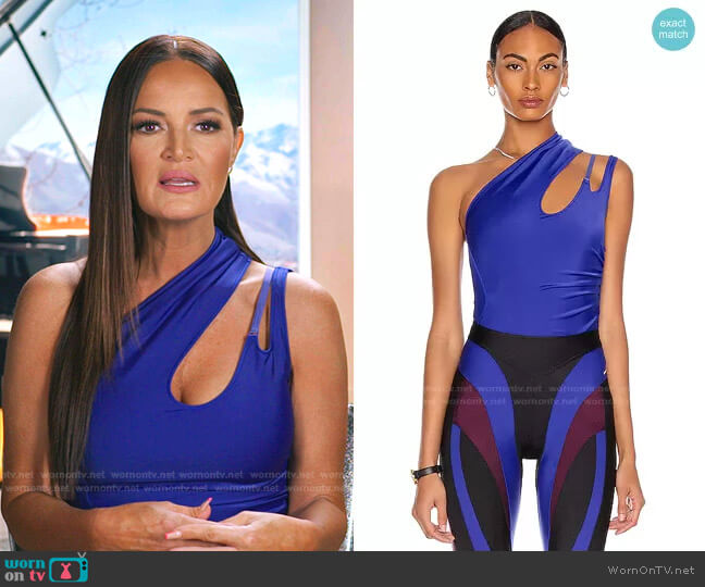 Mugler Cutout Bodysuit worn by Lisa Barlow on The Real Housewives of Salt Lake City