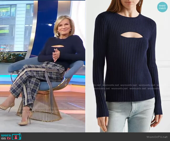 Frame Cutout Ribbed Sweater worn by Dr. Jennifer Ashton on Good Morning America