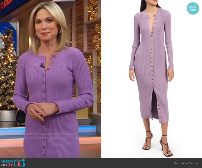 Derek Lam 10 Crosby Avianna Sweater Dress worn by Amy Robach on Good Morning America
