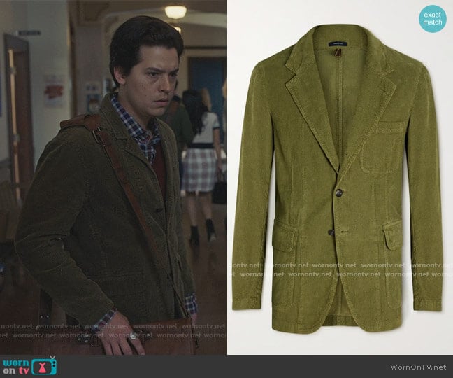 Drake's Unstructured Cotton-Corduroy Suit Jacket worn by Jughead Jones (Cole Sprouse) on Riverdale