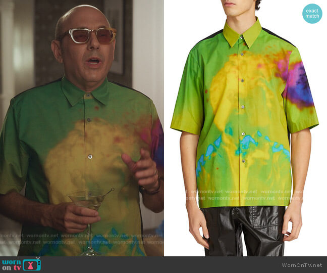 Dries Van Noten Clasen Short-Sleeve Multicolor Graphic Shirt