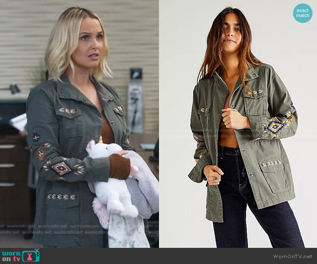 Driftwood Dylan Shacket worn by Jo Wilson (Camilla Luddington) on Greys Anatomy